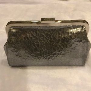 J Crew Crackle Metallic Suede Clutch